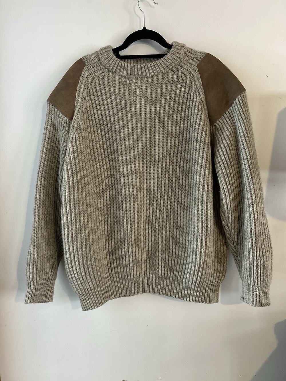 Tan Wool Sweater Vintage British Knit Sweater By Woolyback